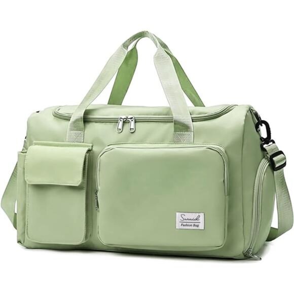 Sports Gym Bag with Shoes Compartment - Green